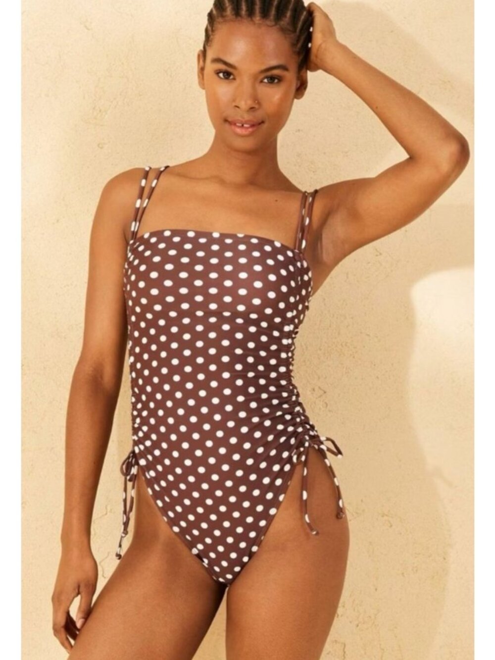 wild fable Brown Polka Dot One-Piece Swimsuit